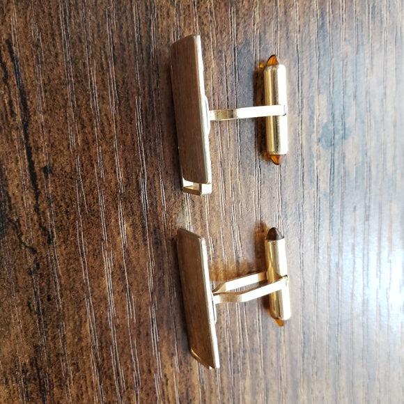 Vintage Krementz Amber Accent Cufflinks - Picture 7 of 11